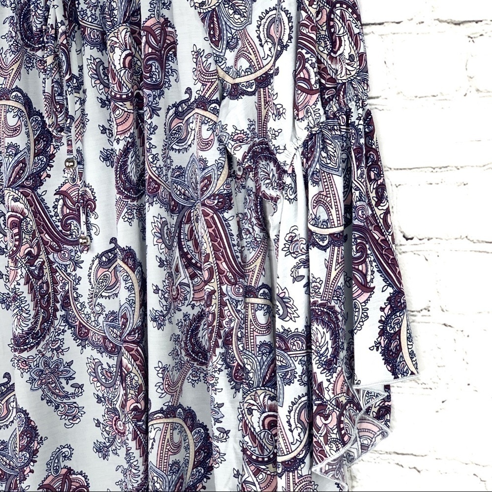 𝅺nwot-naif Boho Loose Fit Flair Sleeve Print Top SM - Picture 7 of 16